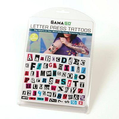 Gama-Go Letter Press Temporary Tattoos - Say What's on Your Mind