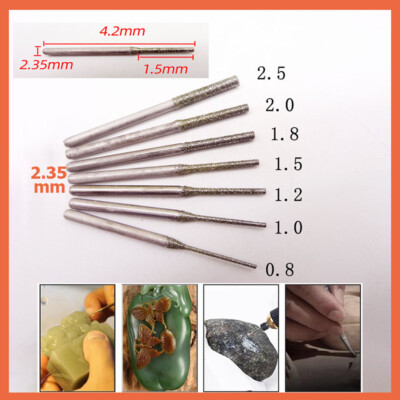 Diamond Rotary Burr Drill Bit Set Grind Engraving for Dremel Tools 2.35mm Shanks