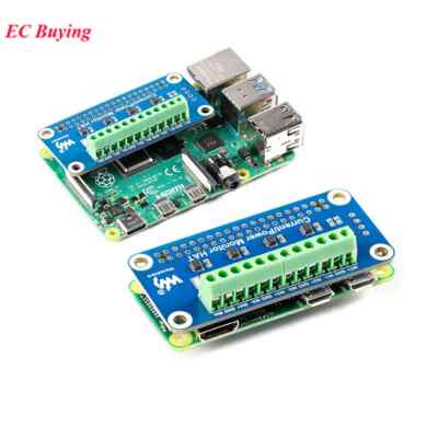Raspberry Pi Current/Power Monitor HAT - I2C/SMBus Interface - 4 Channel ADC