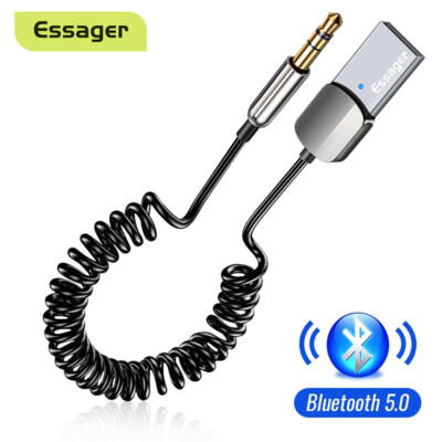 Wireless Bluetooth 5.0 Car Handsfree Kit Audio AUX Receiver Adapter Stereo 3.5mm