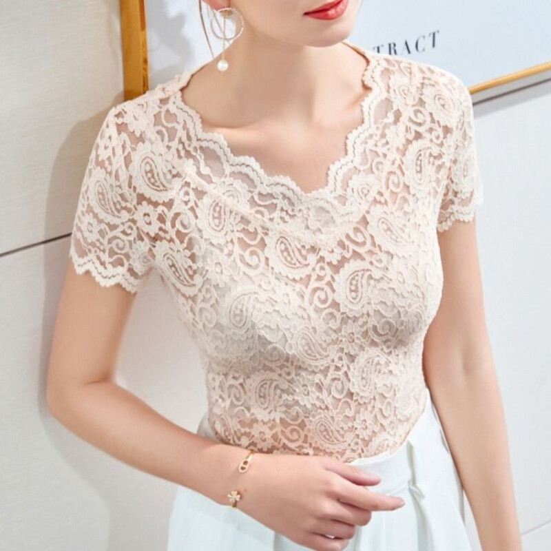 トップス Velor Lace Short Shirt Velor Lace Short Shirt/ベロアレースショートシャツ【MAISON