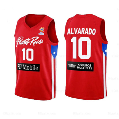 Custom #10 Alvarado Puerto Rico Basketball Jersey Youth/Men's Stitched All Size