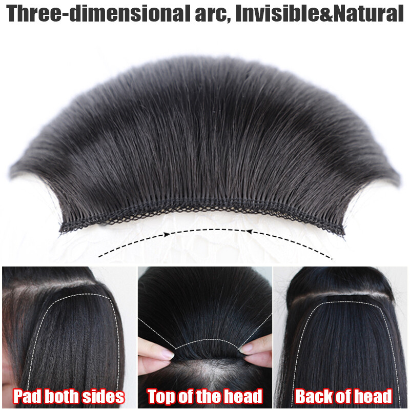 4"-12" Short Hair Pad Clip In Real Remy Human Hair Extensions One Piece Thick 6"