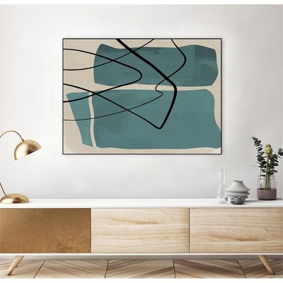 Giant Art Canvas  40x30 Different Strokes I Framed in Multi-Color