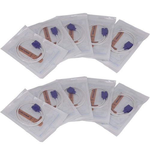 10Pcs 9Pin Disposable Neonate/Adult Oximax SpO2 Sensor Compatible for Nellcor，US