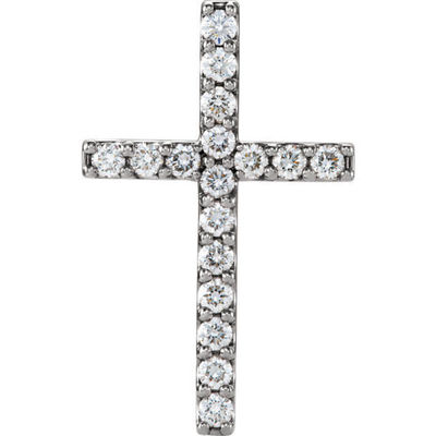 JADiamonds Petite Diamond Cross Pendant In Platinum (1/2 ct. tw.)