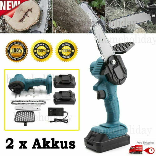 Akku Kettensäge 550W Motorkettensäge Motorsäge Mini Einhandsäge mit 2 Akkus NEU
