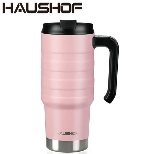 HAUSHOF 24 oz Travel Mug Steel Double Wall Vacuum Spill Proof Insulated Tumbler