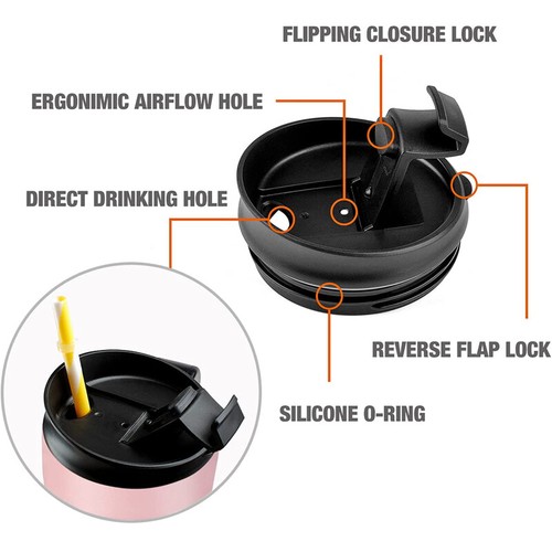 HAUSHOF 24 oz Travel Mug Steel Double Wall Vacuum Spill Proof Insulated Tumbler