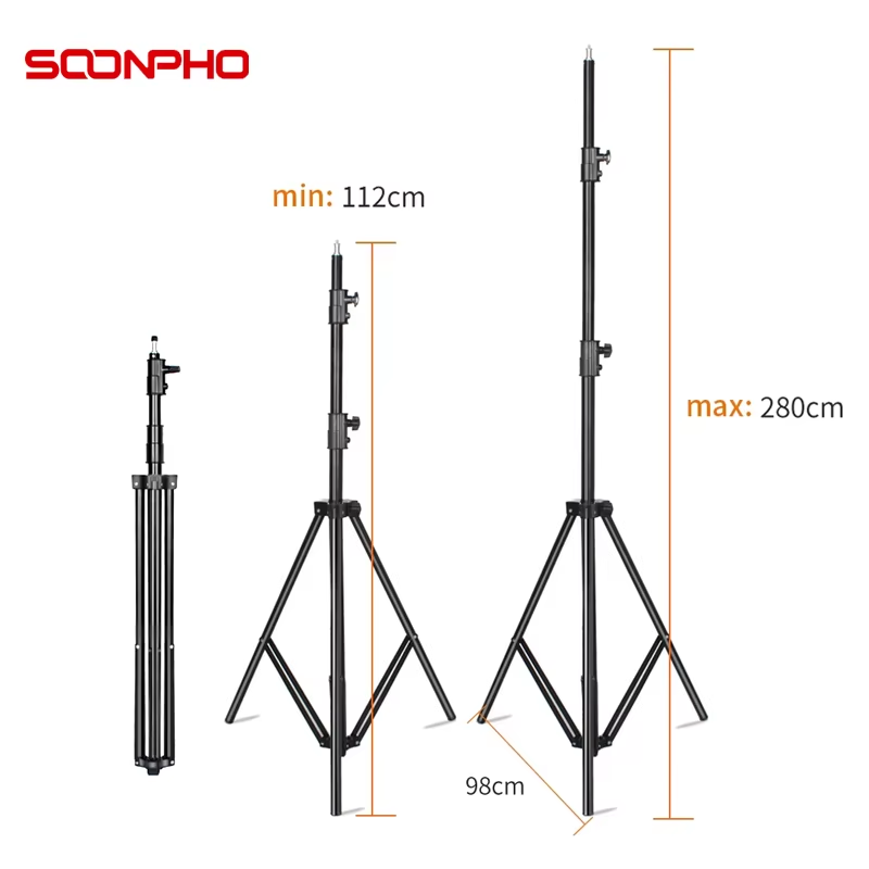 280cm Light Stand Heavy Duty With 1/4 Screw For Photo Studio Flash Diffuser Trip