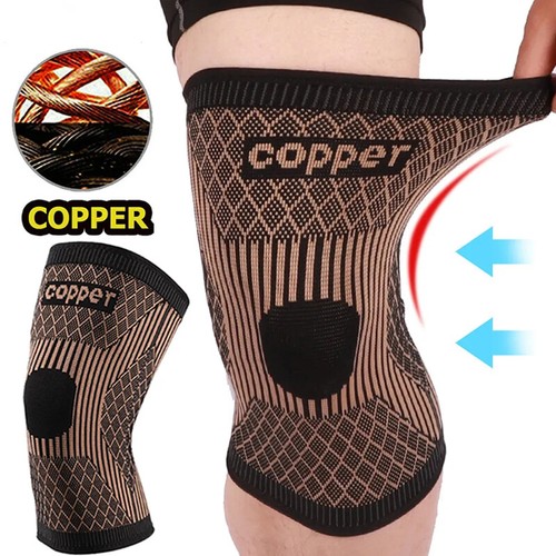 Copper Infused Knee Support Brace Patella Arthritis Joint Compression Sleeve US