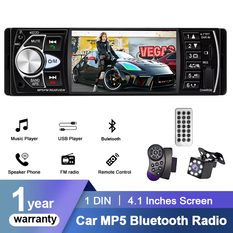 1Din Car Radios 4" Auto Audio Stereo 4022D MP3 Player USB Car Multimedia Player