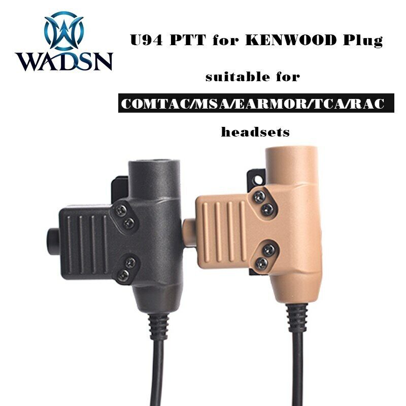 WADSN U 94 PTT Push To Talk Military Headset Adapter Kenwood For Baofeng UV5R