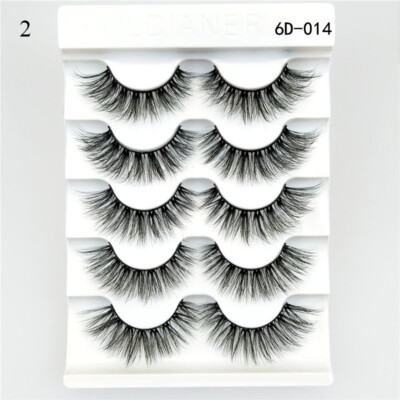 5Pairs Eyelashes Natural 6D Long Wispies Handmade Criss-cross Lashes Makeup Tool