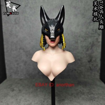 Custom Egypt Anubis 1/6 Scale Female Action Figure Head Sculpt