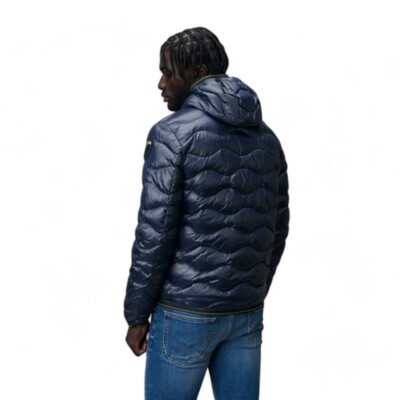 Pre-owned Blauer Men's Down Jacket  Onda Wawe Glossy Nylon 24wbluc03030 Blue Ai24