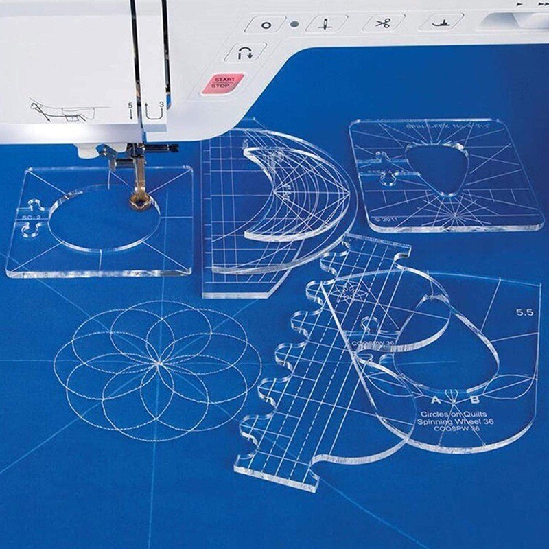 Free Motion Template Set Quilting Template Set - 6 Pieces