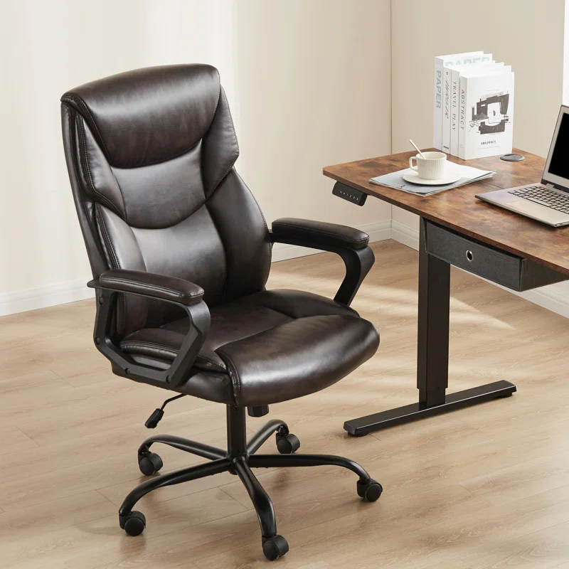Jakorey Vegan Leather Computer Executive Chair with Adjustable Rocking Function
