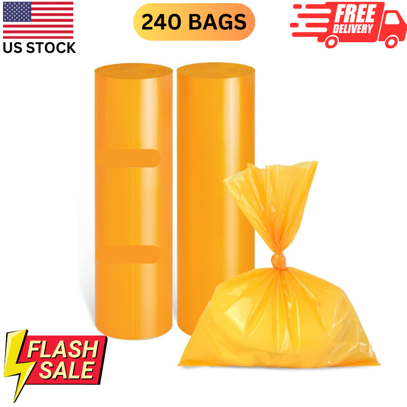 Disposable Trash Bags Scented For Cat Dog Waste Orange