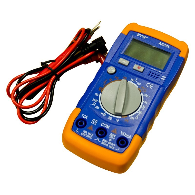 Tester Multimetro Digitale Lcd Con Puntali Volt Ampere A830L dfh