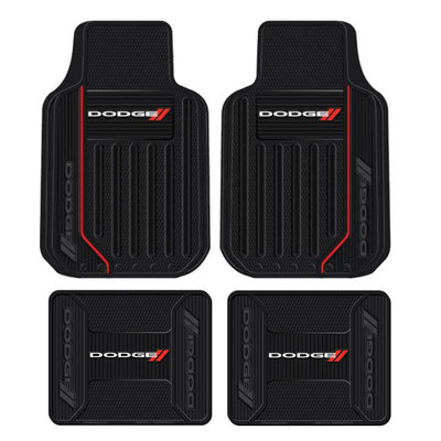 New 4pc DODGE Elite Front & Back Heavy Duty All Weather Rubber Floor Mats Set