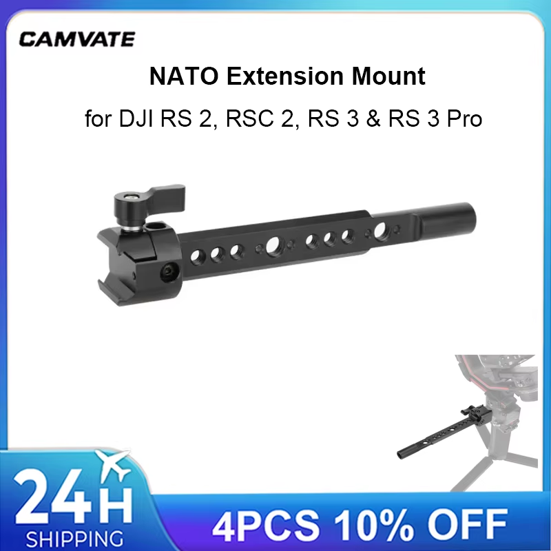 Camera Quick Rlease NATO Extension Mount for DJI RS 2, RSC 2, RS 3 & RS 3 Pro Wi