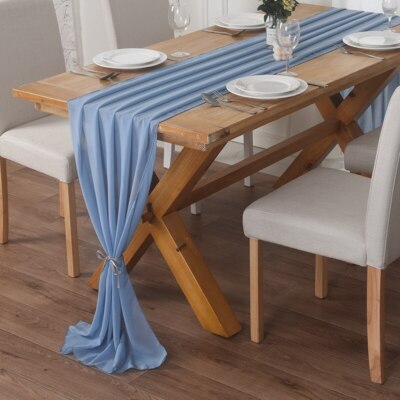 Luxury Table Runners Sheer Chiffon Fabric Wedding Party Bridal Birthday Decor