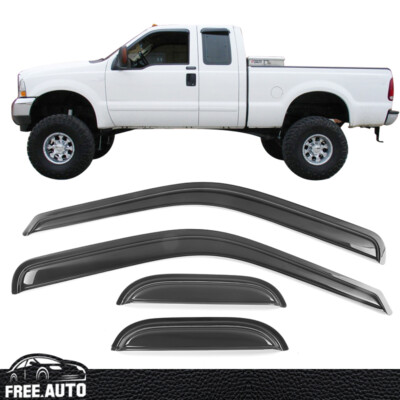 For 99-16 Ford F250 Super Duty Extended Cab Window Visor Vent Rain Guard 4PCS