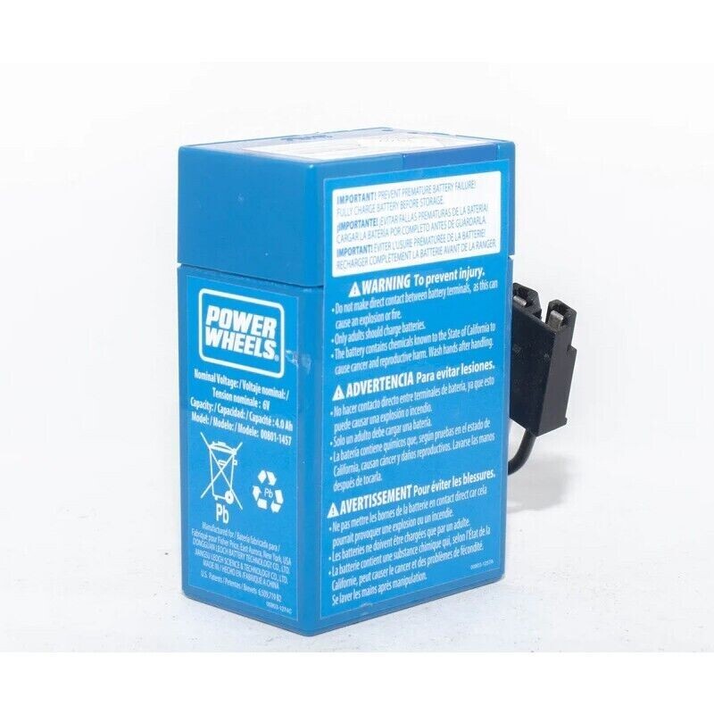 Power Wheels W6214 Fisher Price Kawasaki Lil Quad 4 Amp Blue Battery Genuine