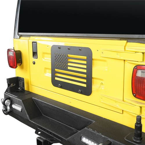 Aluminum Tailgate Vent Plate Cover US Flag For Jeep Wrangler TJ 1997