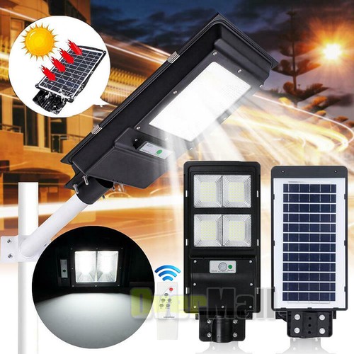 Commercial 900000LM Solar Powered Street Light Outdoor Pole Mount Post Lamp IP67