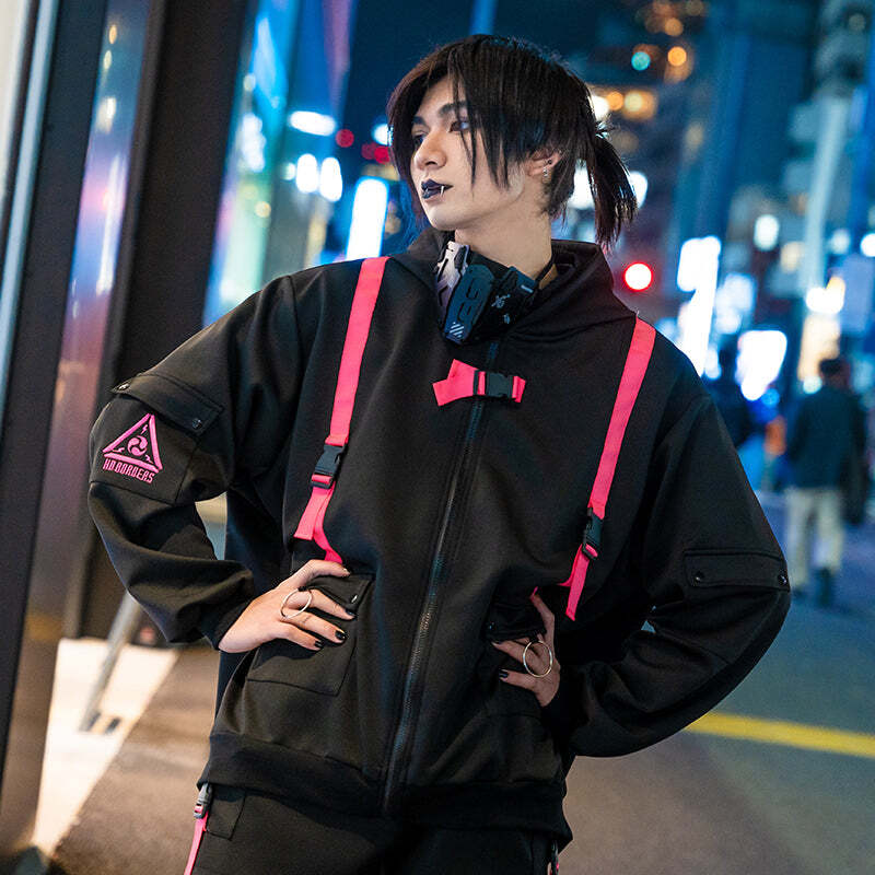 NEW ACDC Rag - Uzurai Cyberpunk Tech Oversized Black Pink