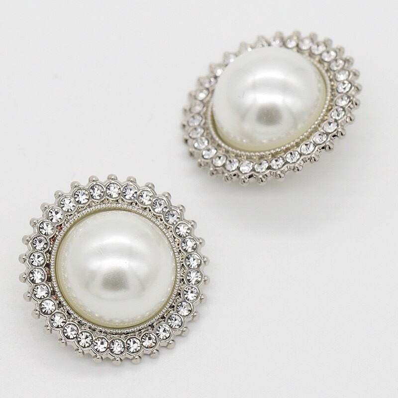 10X Round Rhinestone Pearl Buttons DIY Embellishments for Clothes Sewing buttons