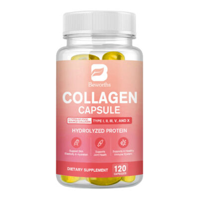 Collagen Peptides Types I, II, III, V, X Support Skin,Joint,Hair Health 120 Pcs