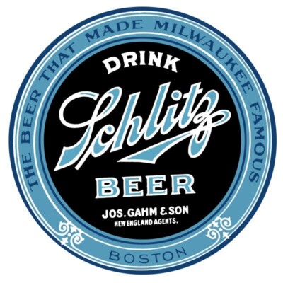 Schlitz Beer - Boston Agent NEW Sign 28'' Dia. Round AMERICAN STEEL