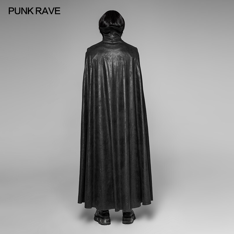 Pre-owned Punk Rave Black Dark Cosplay Gothic Night Count Cloak Long Coat Long Jacket