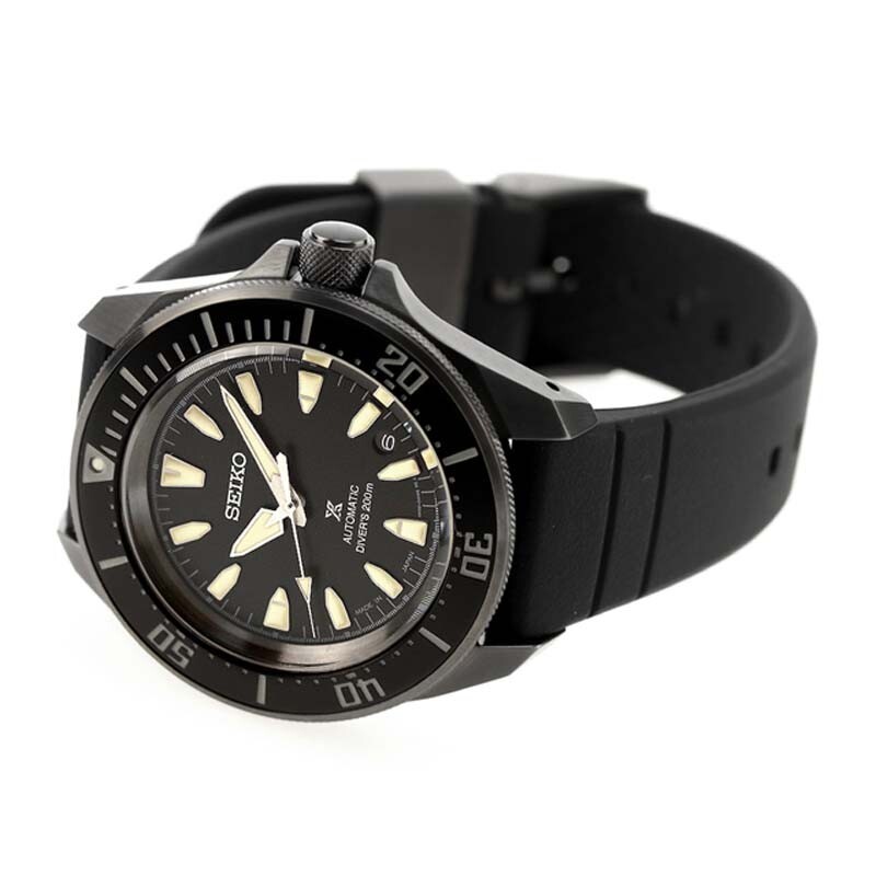 Pre-owned Seiko Prospex Sbdy133 Samurai Total Black Automatic Diver 200m Men Watch Japan