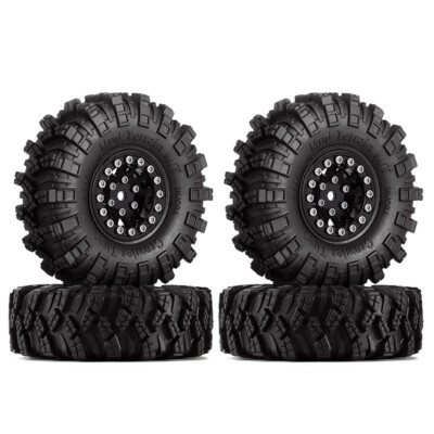 INJORA 1.0 Wheels and Tires,Mud Terrain for SCX24 FCX24 FCX18 TRX4M Ascent 18,US