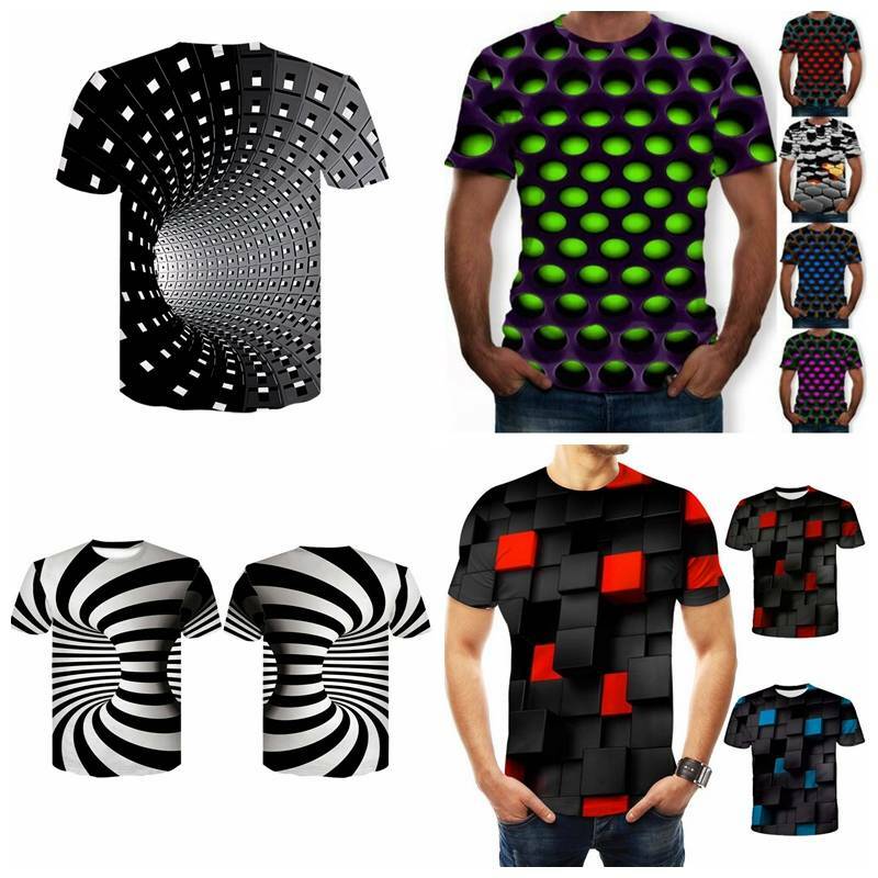 3D Hypnosis T-Shirt Men Womens Colorful Print Casual Short Sleeve Tee Tops NEW