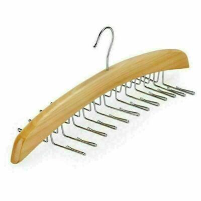 Wooden Belt Hanger 24 Tie Belt Scarf Holder Closet Organizer Rack Hanger Hook US
