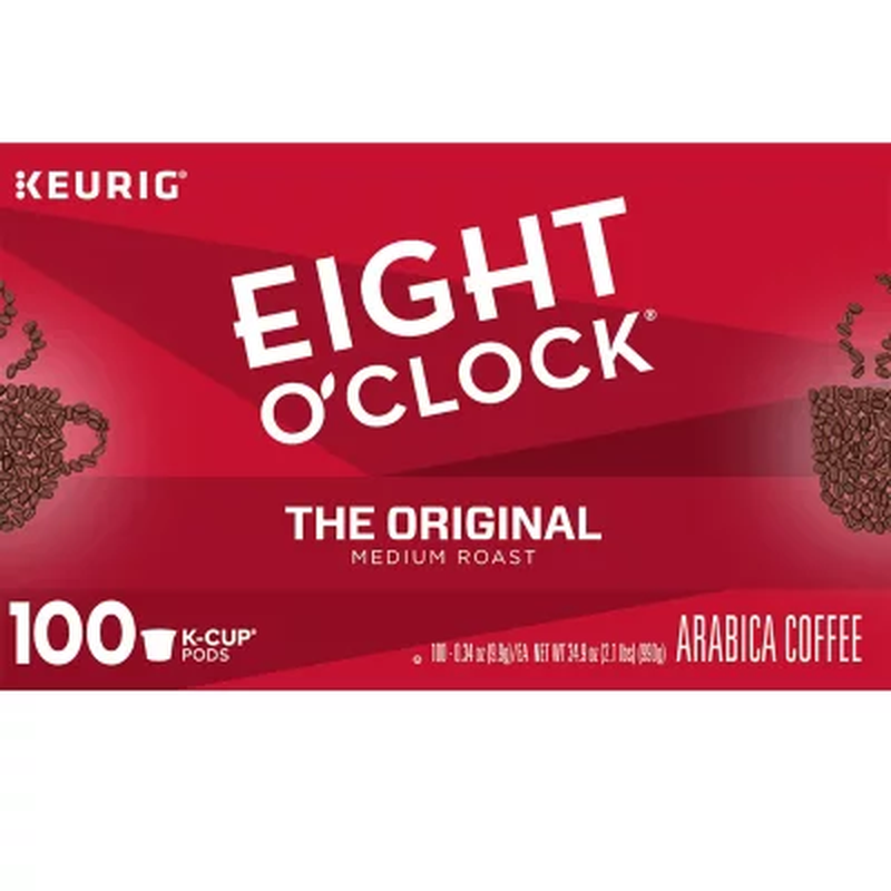 Eight O'Clock The Original Coffee K-Cup Pods Medium Roast (100 ct) EXP DEC 2023