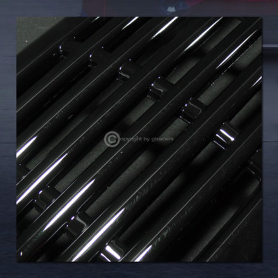 For 1997-2004 Dakota/Durango Gloss Black Horizontal Billet Front Bumper Grille