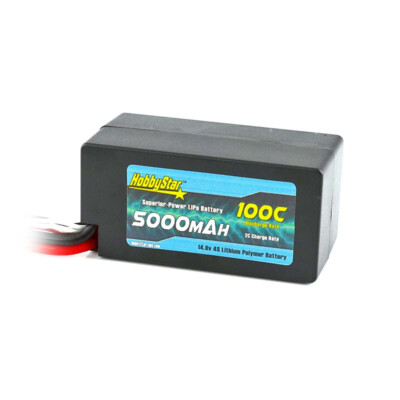 HobbyStar 5000mAh 4S 14.8V 100C Hardcase SHORTY LiPo Battery Short Pack
