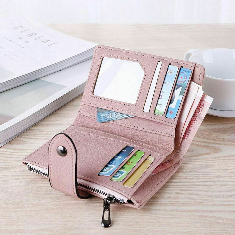 Women Ladies Small Leather Wallet Credit Card Holder Bifold Purse Clutch Handbag