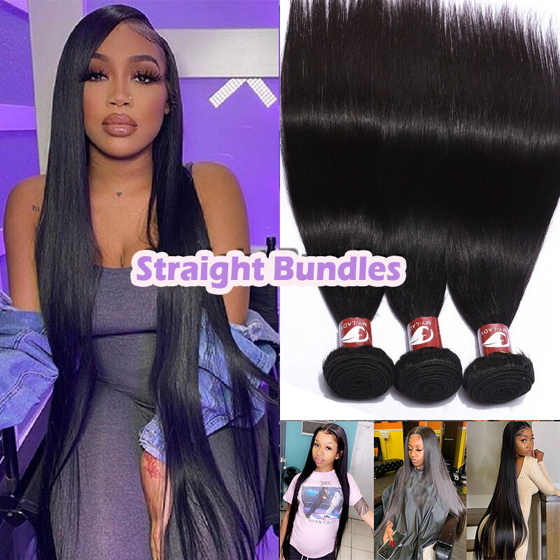 Sew In Virgin Human Hair Extensions Bundles Weft Real Remy Weaves Double Weft