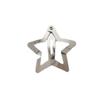 20pcs Snap Hair Clips for Hair Clip Pins BB Hairpin Silver Star Metal Barrette  