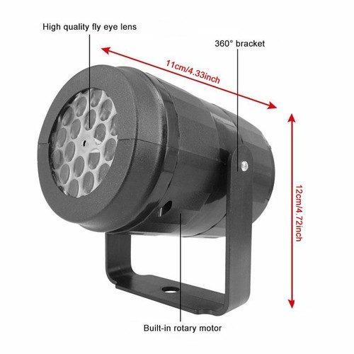 LED Snowflake Christmas Projector Light Garden Landscape Xmas Decor Moving Lamp