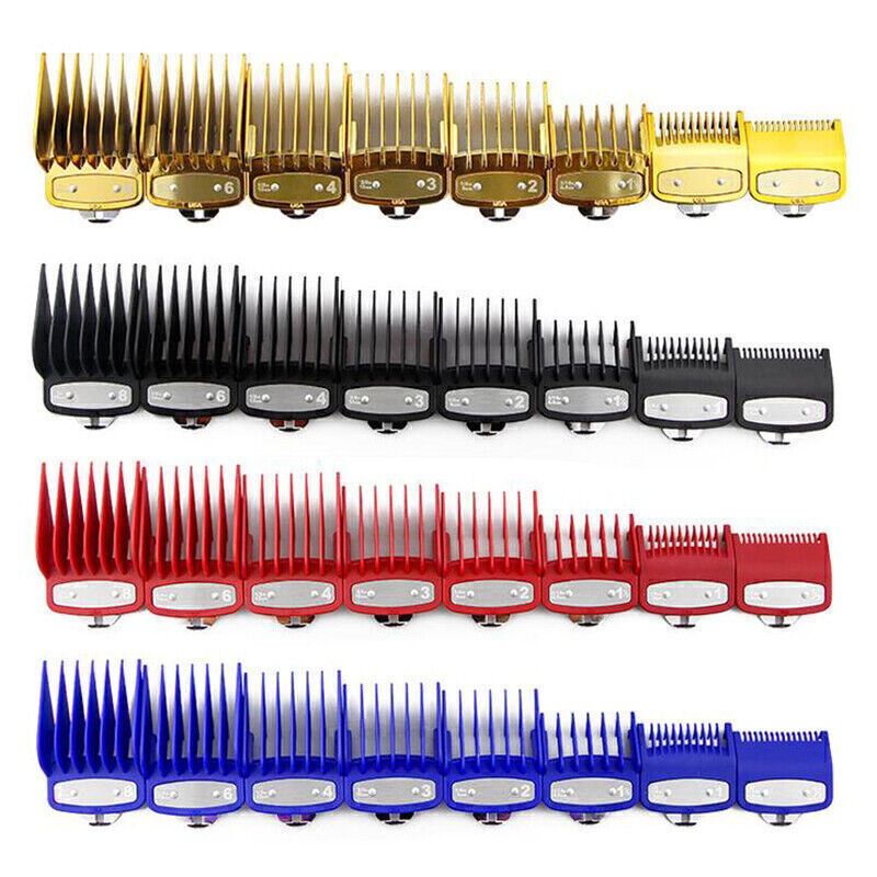 8PCS Professional Hair Clipper Metal Clip Guides Limit Combs