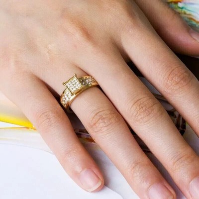 2.50 Ct Round Lab Created Diamond Engagement Ring 14K Yellow Gold Plated