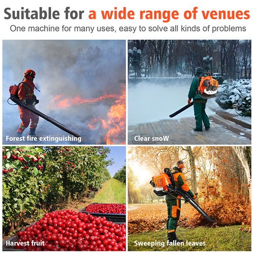 Commercial 63CC 2-Stroke Gas Powered Leaf Blower Grass Blower-Gasoline Backpack